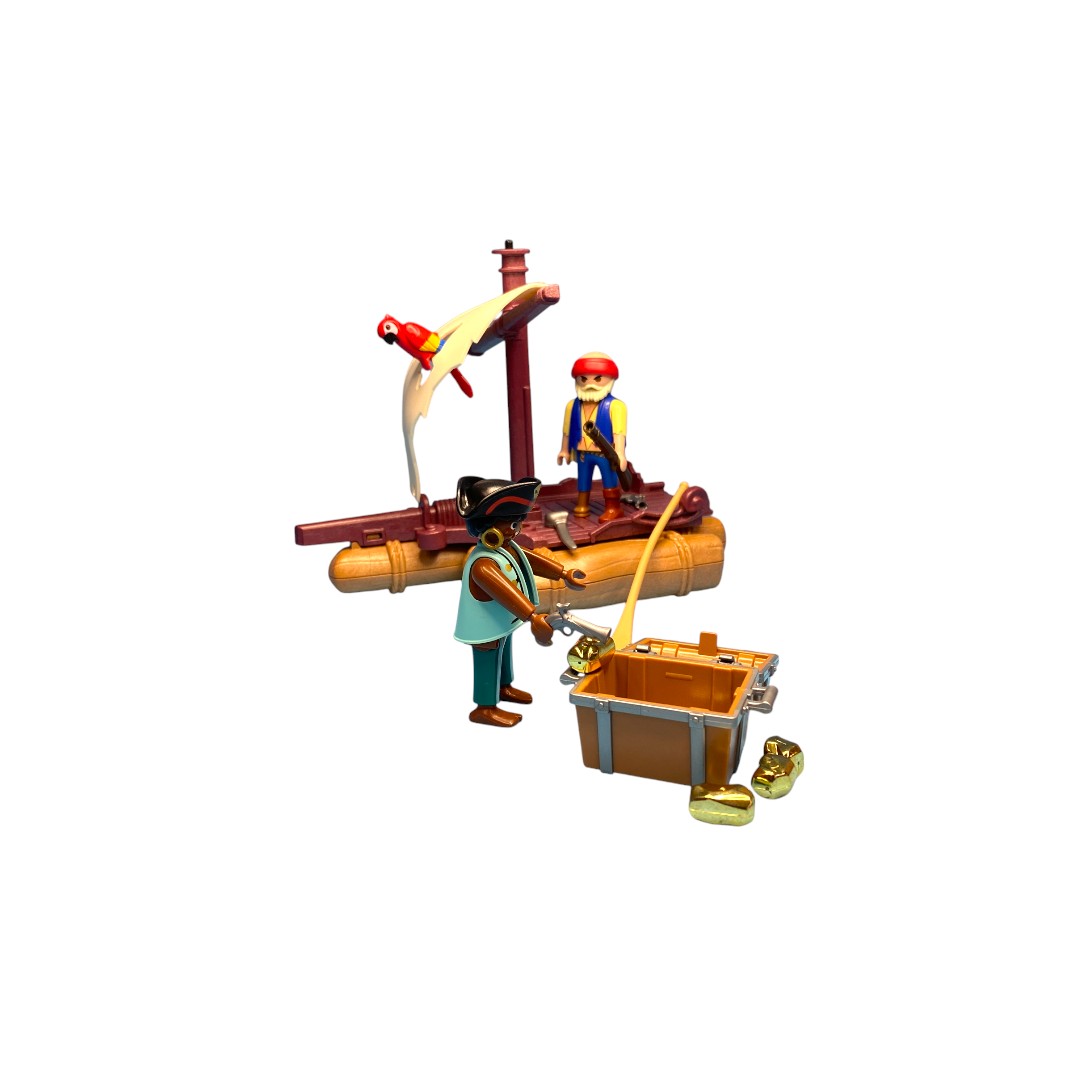 Set pirates chasse au trésor - x2 personnages avec radeau et accessoires Très bon état - Vue 3 - 